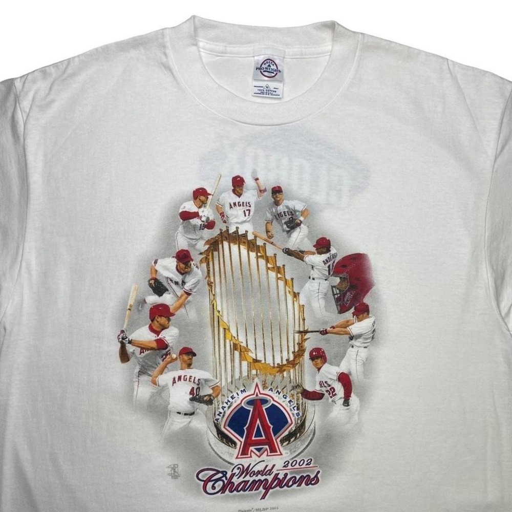 Vintage 2000s LA Anaheim Angels baseball promo shirt